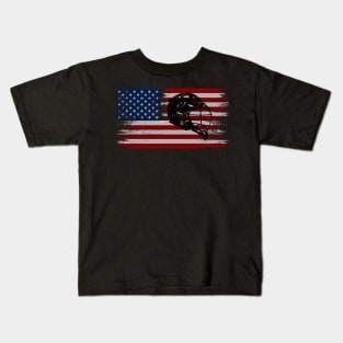 lacrosse american flag, Kids T-Shirt